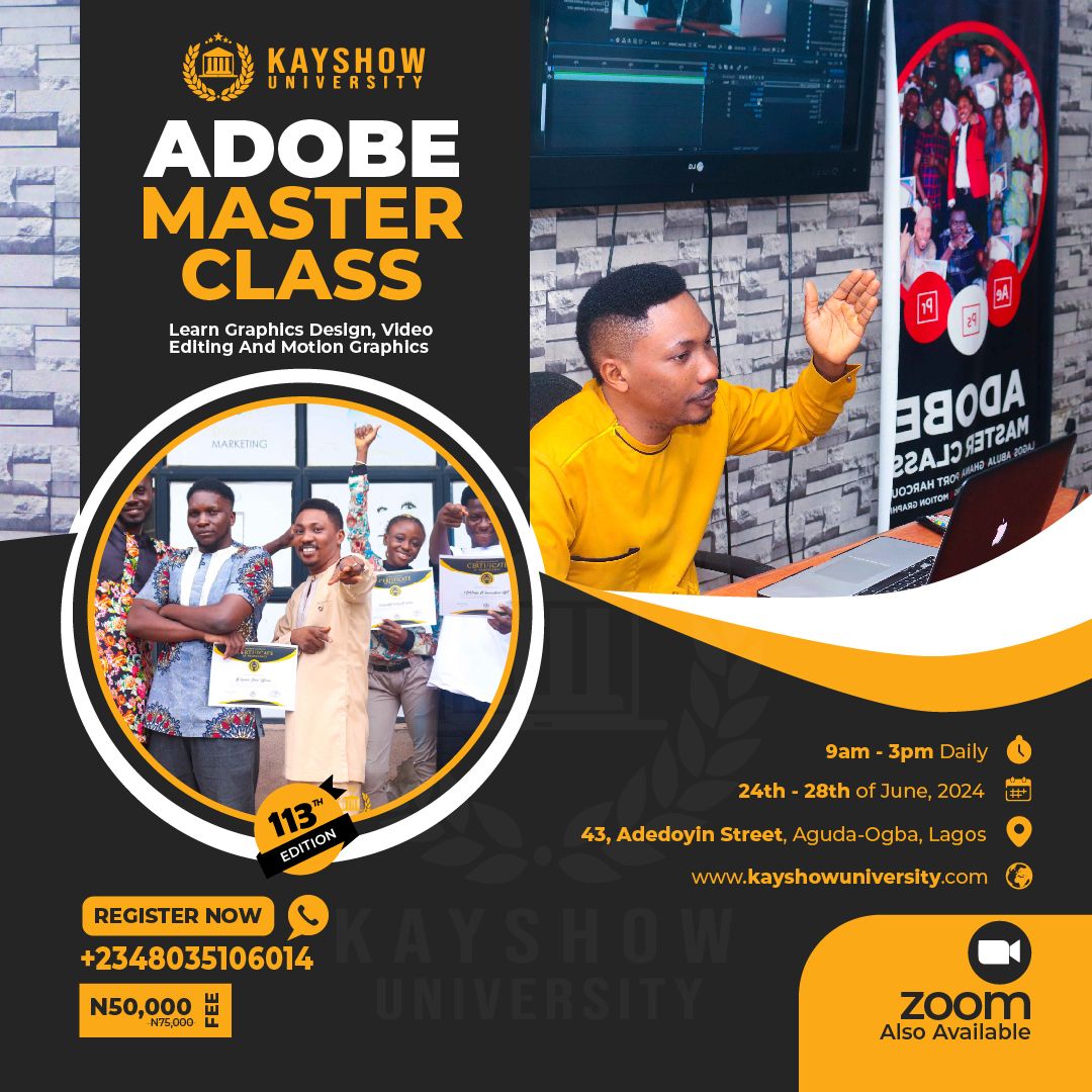 ADOBE MASTER CLASS LAGOS JUNE 2024 113TH EDITION