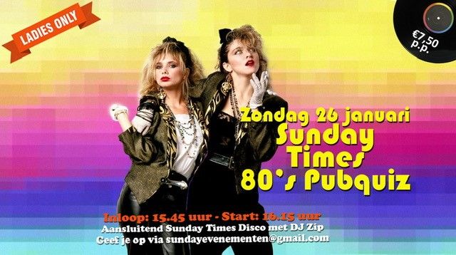 Sunday Times 80 's Pubquiz! \ud83d\udcab