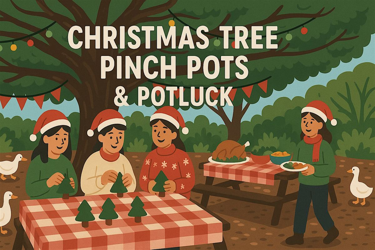Christmas Tree Pinch Pots + Potluck