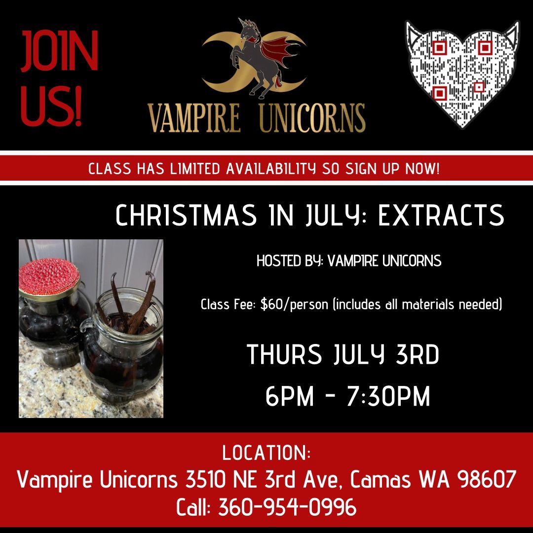 Christmas in July!  Extracts Workshop 