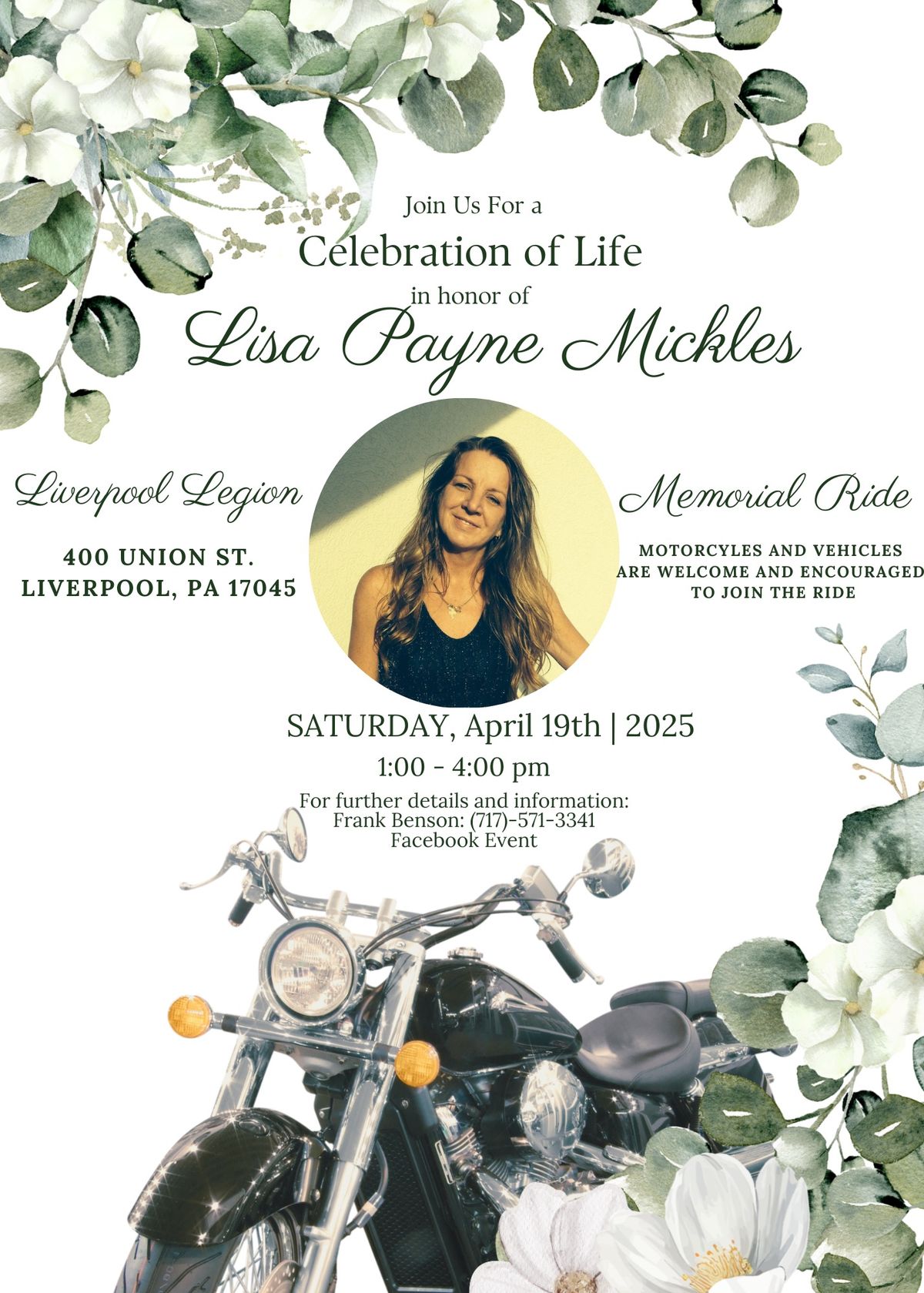 Memorial Ride & Celebration of Life | Lisa Payne Mickles