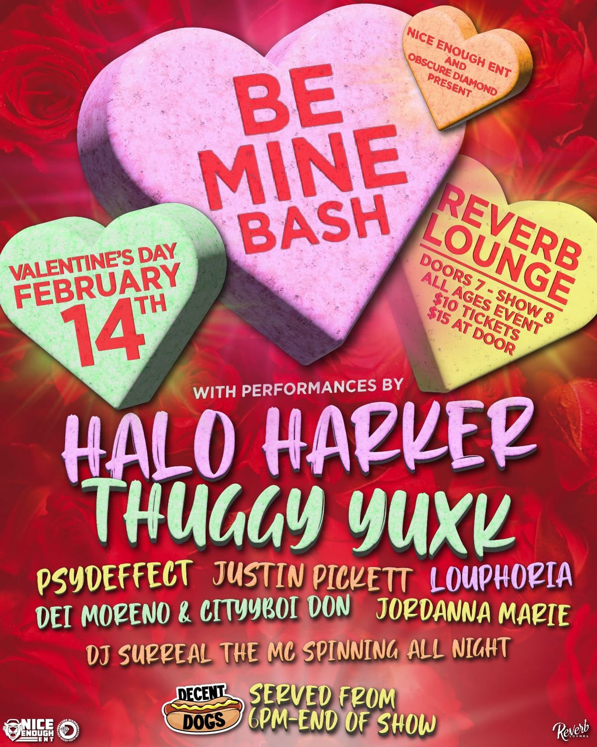 BE MINE BASH! Featuring Halo Harker, Thuggy Yuxk and more! (Reverb Lounge \/ Omaha)