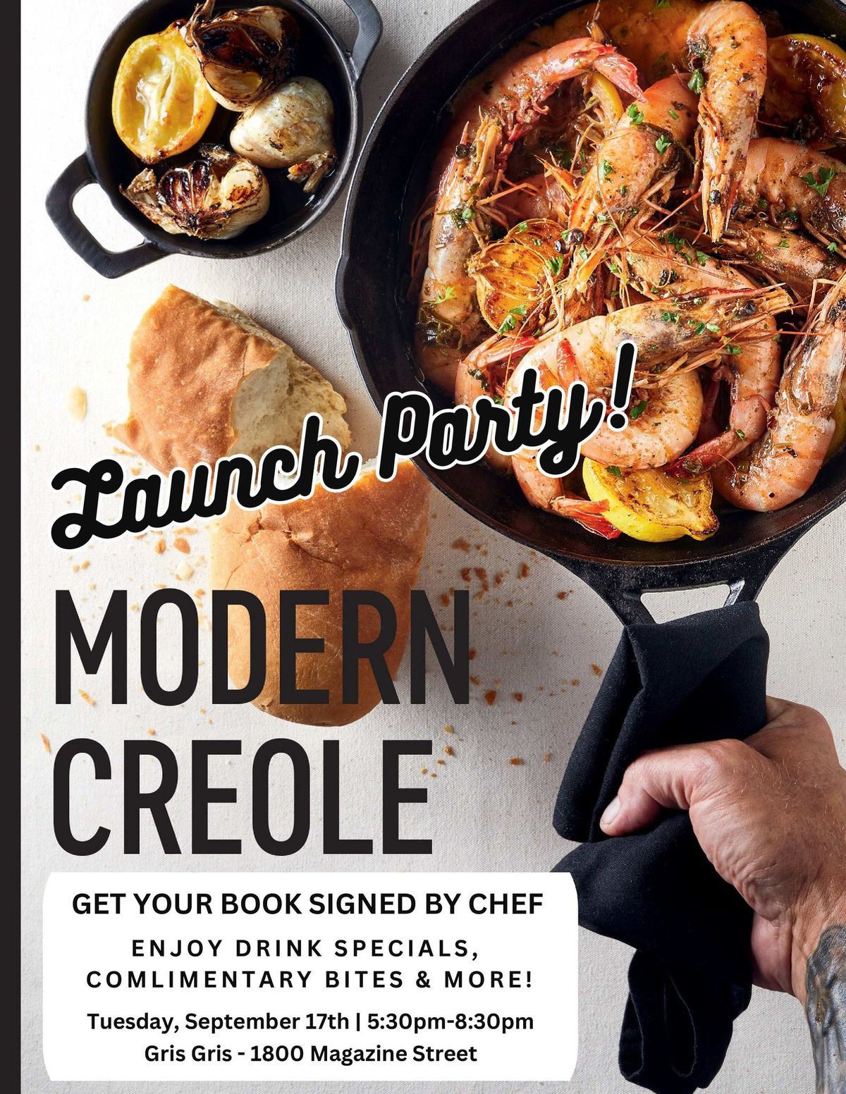 Modern Creole Cookbook Launch Party with Chef Eric Cook!