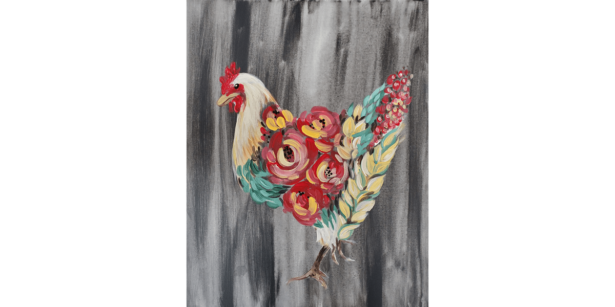 Floral Chicken - Paint and Sip in Cincinnati | Classpop!\u2122
