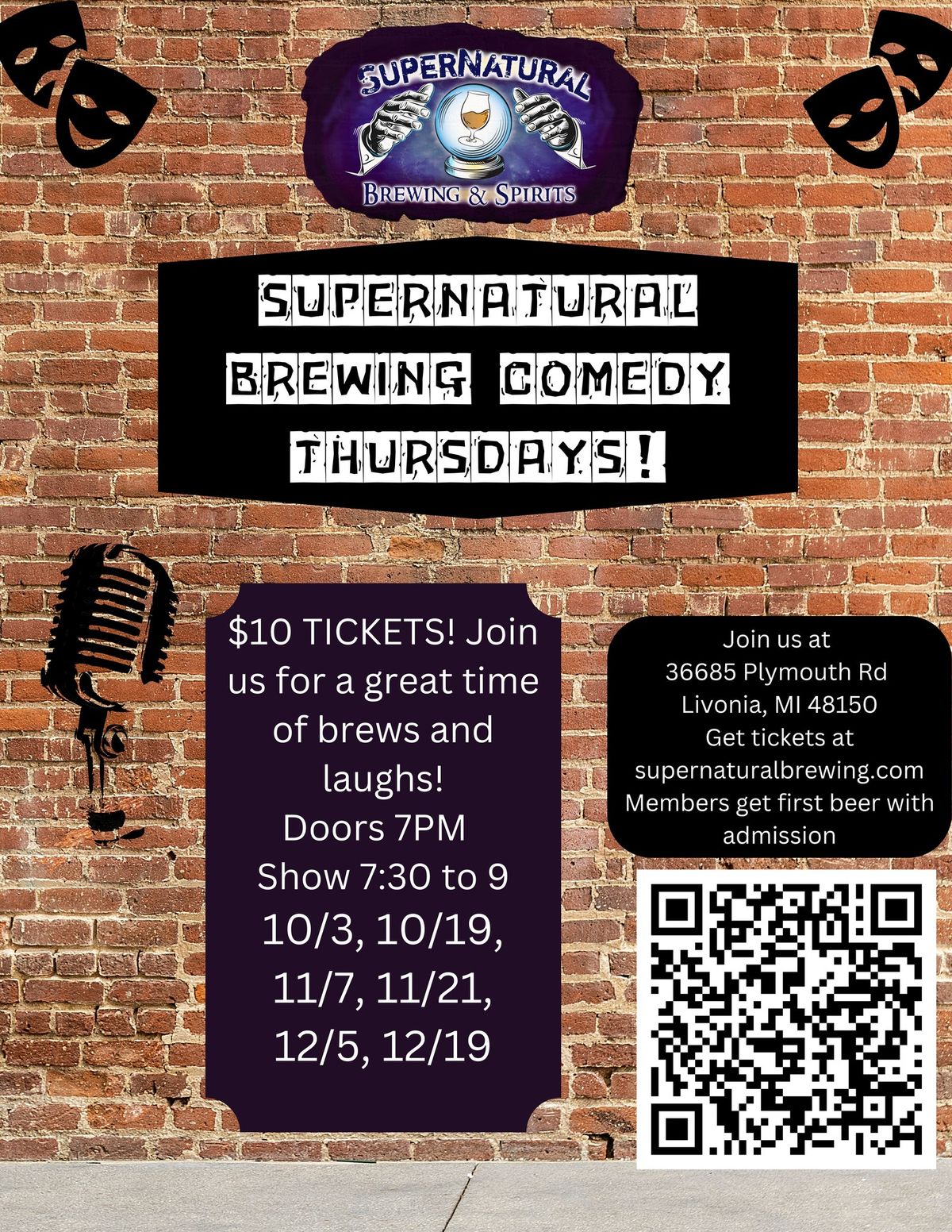 Comedy Night at Supernatural Brewing and Spirits