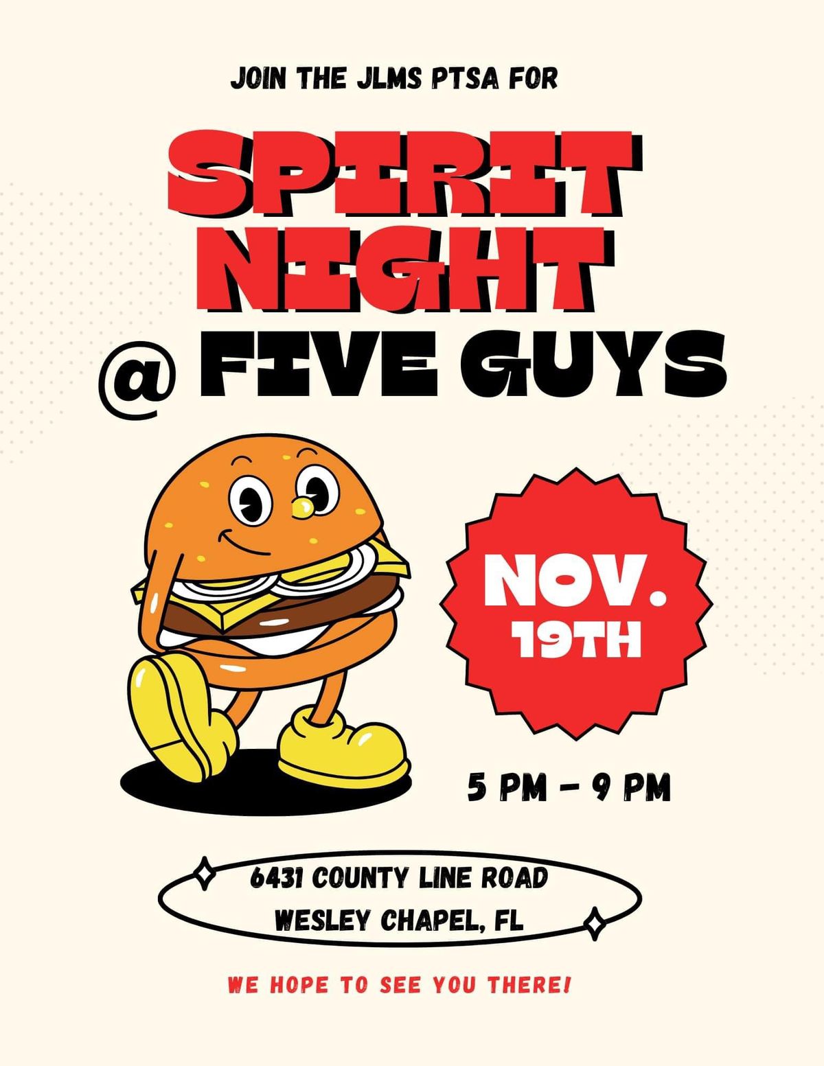 Spirit Night at Five Guys 