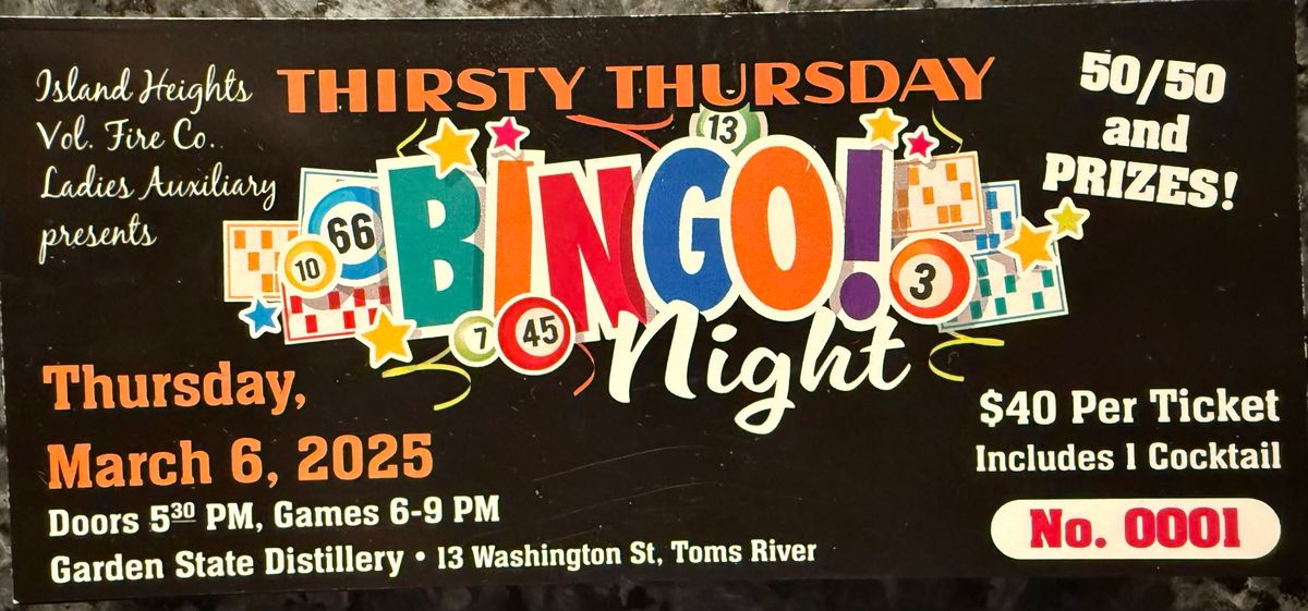 Thirsty Thursday Bingo Night 