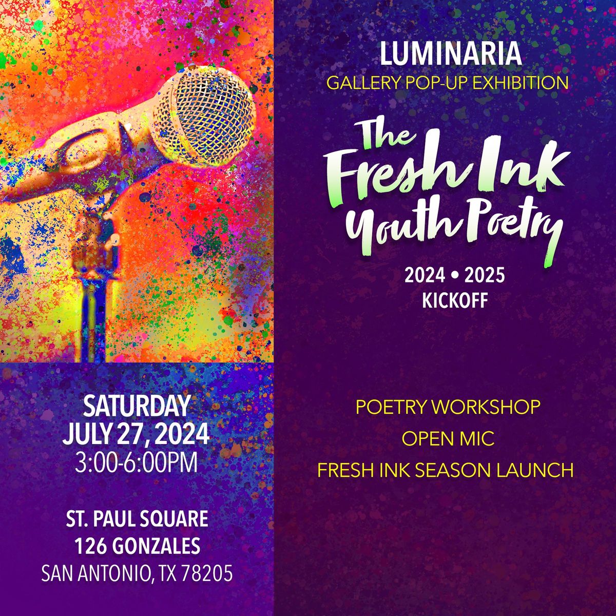 Fresh Ink Youth Poetry Slam Season Launch