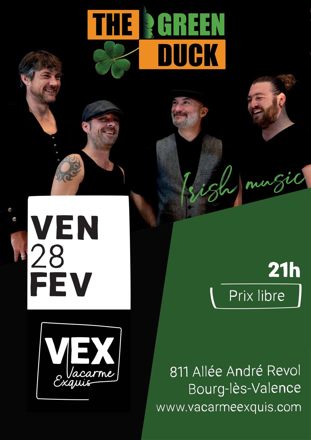 The Green Duck au Vacarme Exquis - Concert live - Irish Music Rock