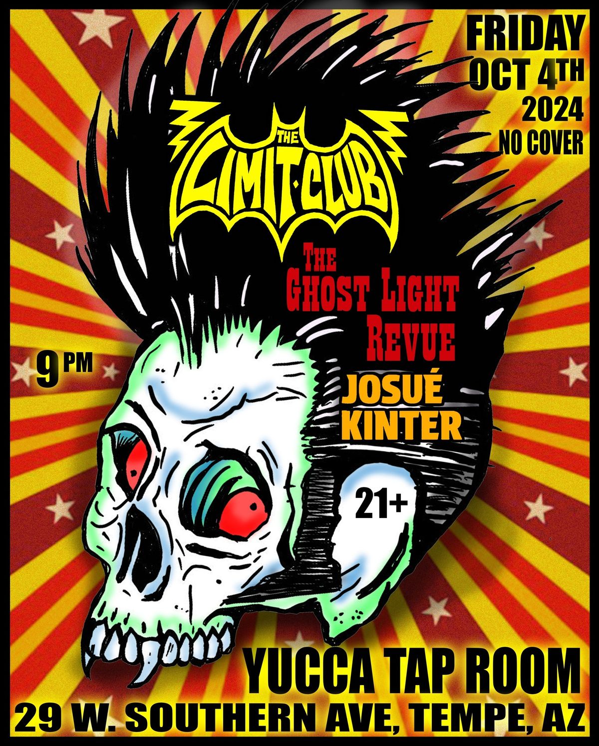 The Limit Club returns to Yucca Tap Room w\/ The Ghost Light Revue and Josu\u00e9 Kinter!