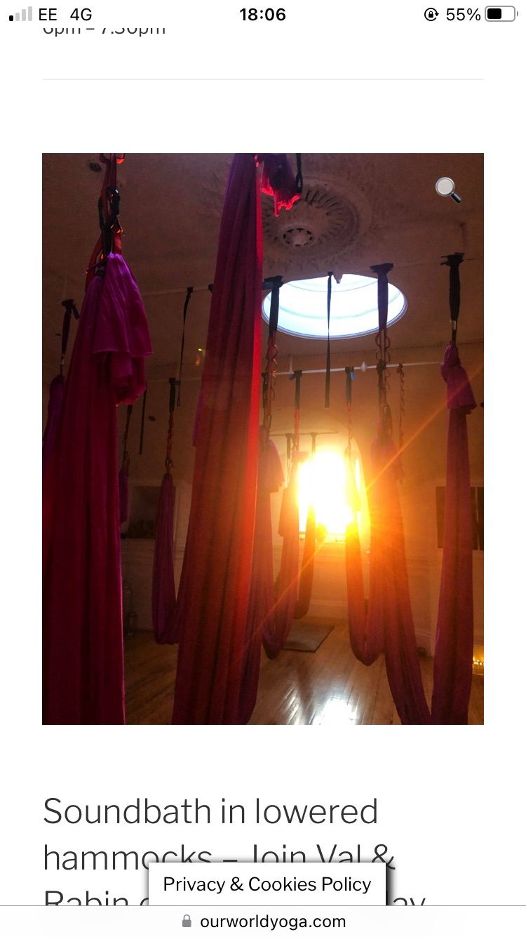 Sold Out* Sound Bath cocooned in our Aerial Hammocks