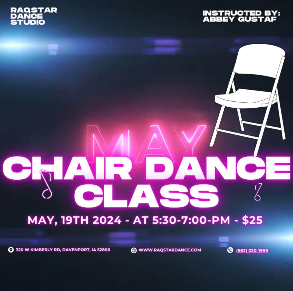 Chair Dance Class at RAQStar Dance Studio (May 19th)
