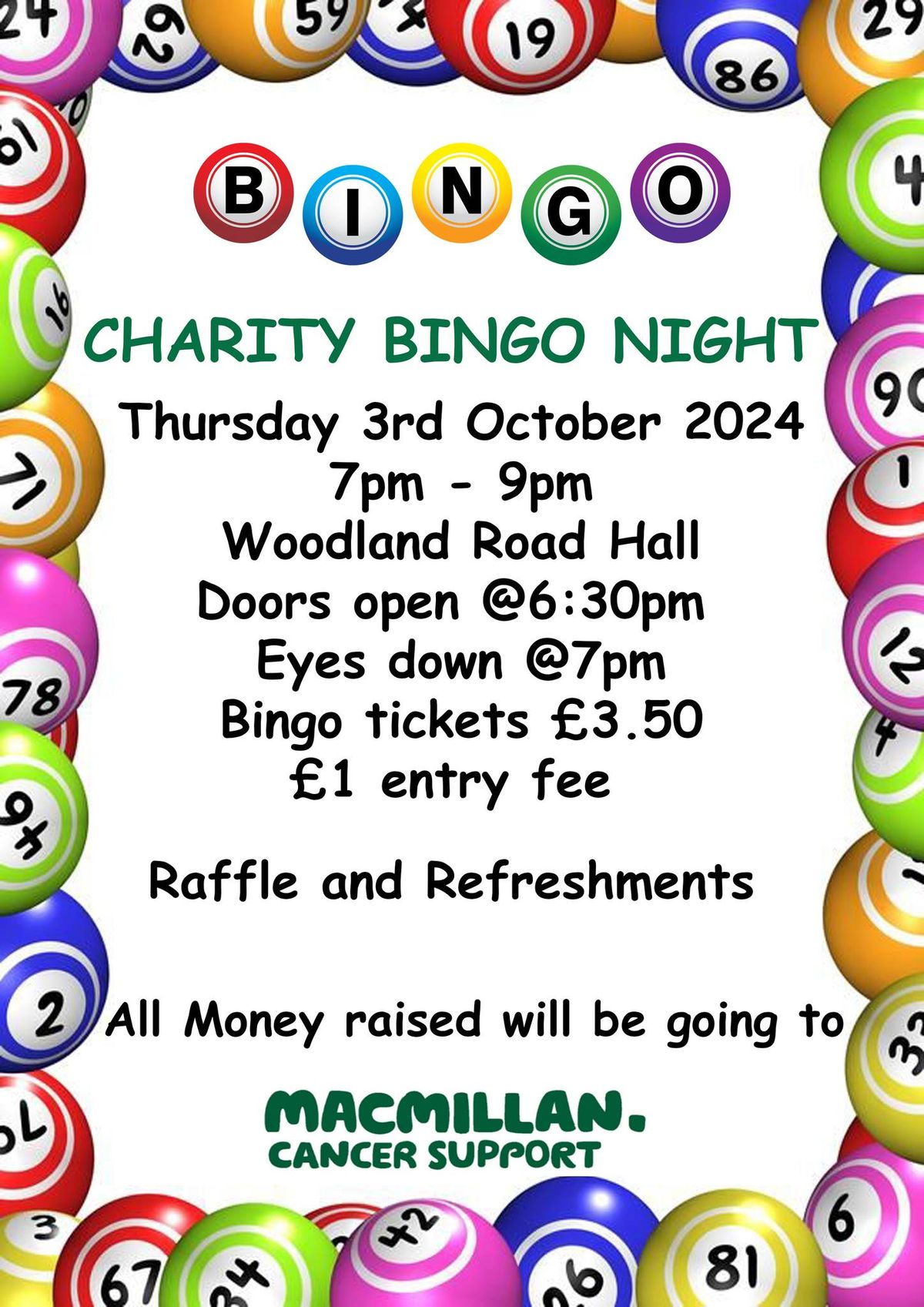 Charity Bingo night