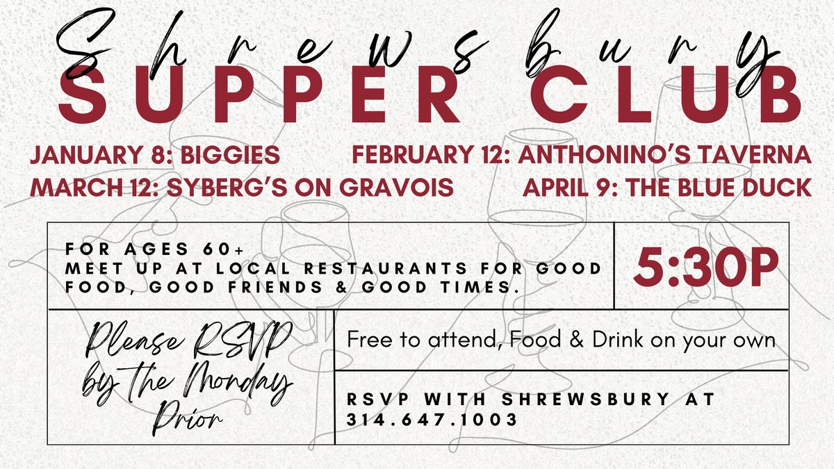 Shrewsbury Supper Club: March at Syberg's on Gravois