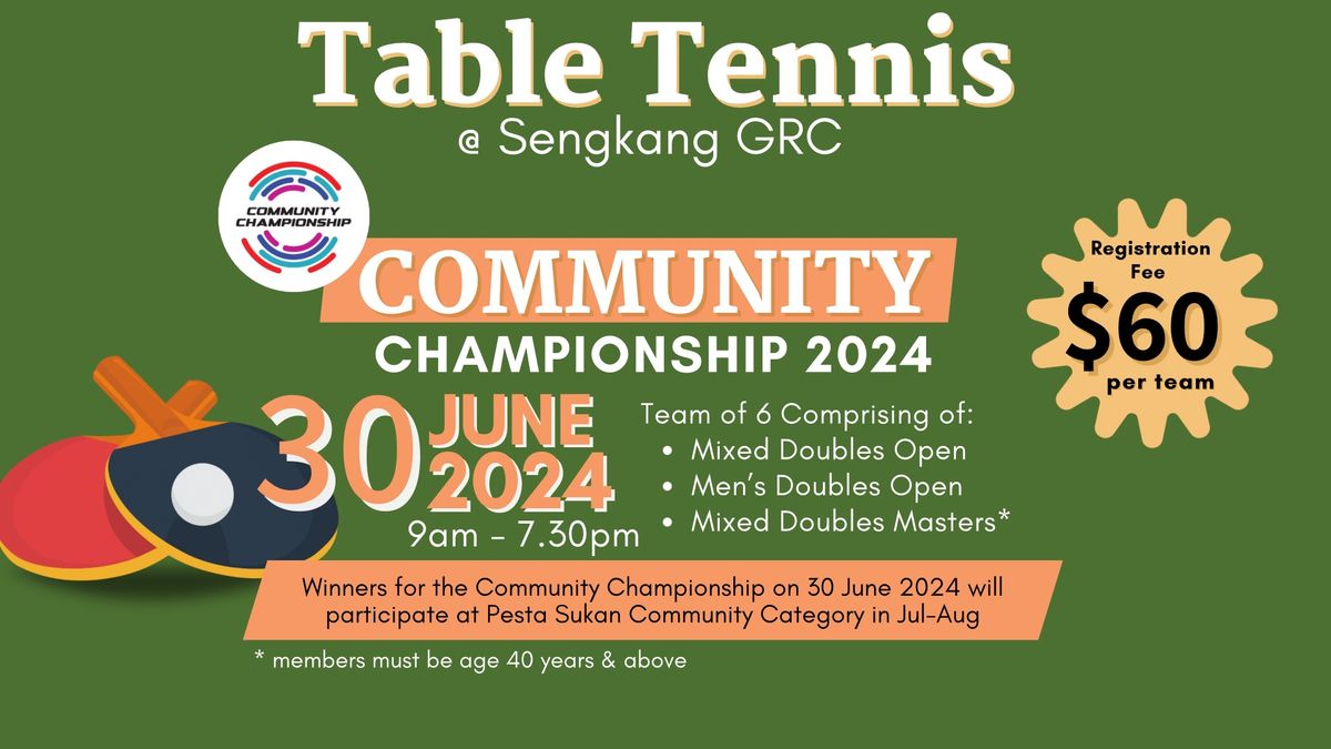 Sengkang GRC Table Tennis Community Championship 2024