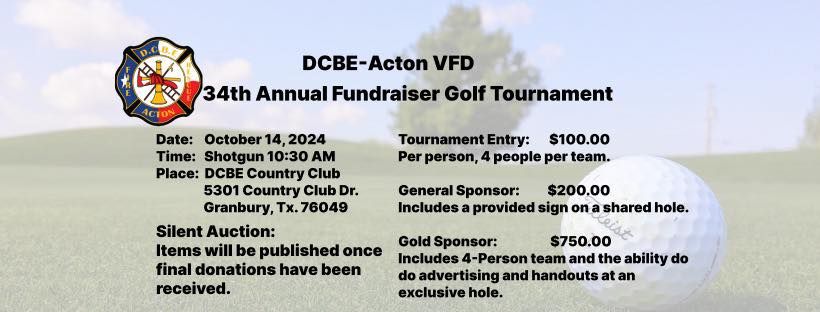 34th Annual Fundraiser Golf Tournament