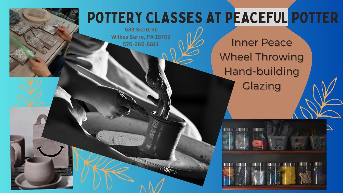 Intro to Pottery for Adults and Teens, Wednesdays, 5-7 pm, beginning 7\/17\/24