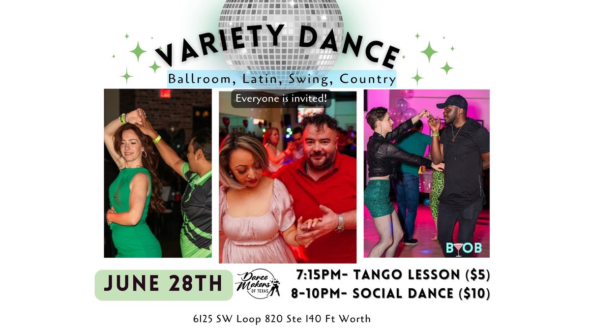 Variety Dance Party - June 28th (Tango Lesson)