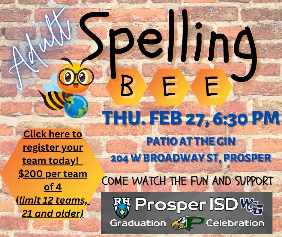 PISD Graduation Celebration Adult Spelling Bee