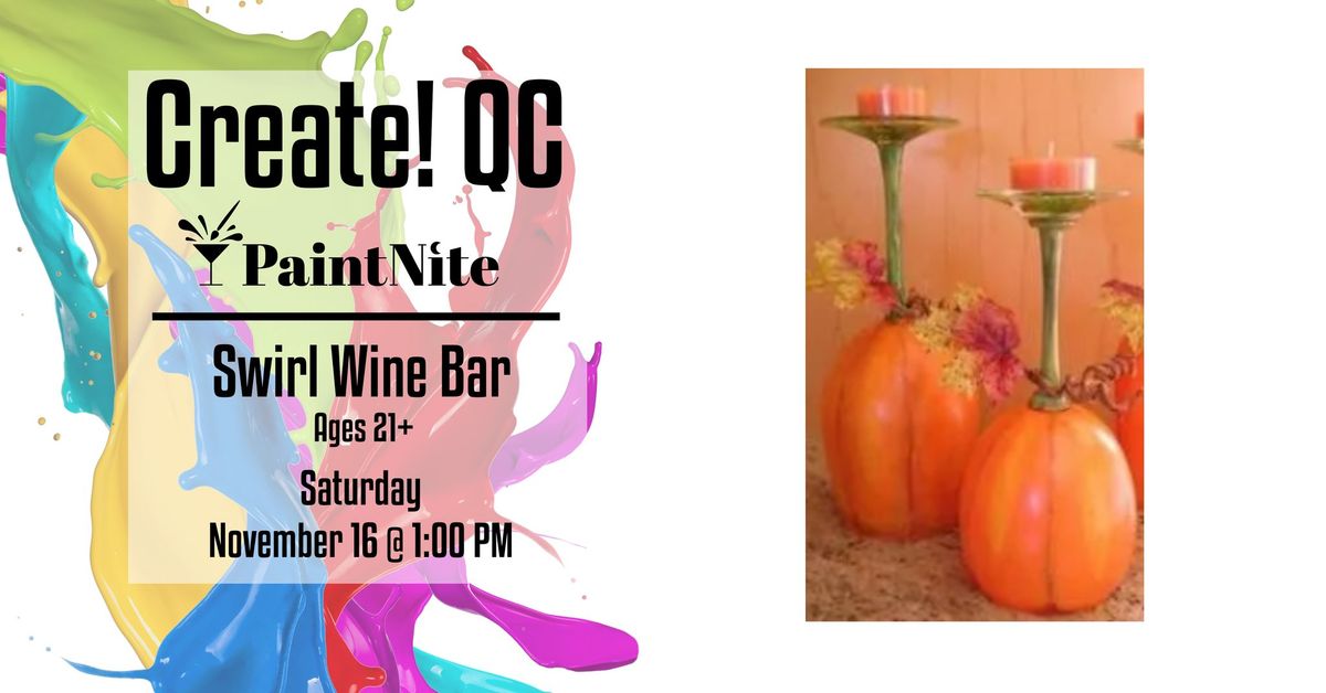 Paint Nite at Swirl Wine Bar: Pumpkin Wine Glasses (Set of 2)