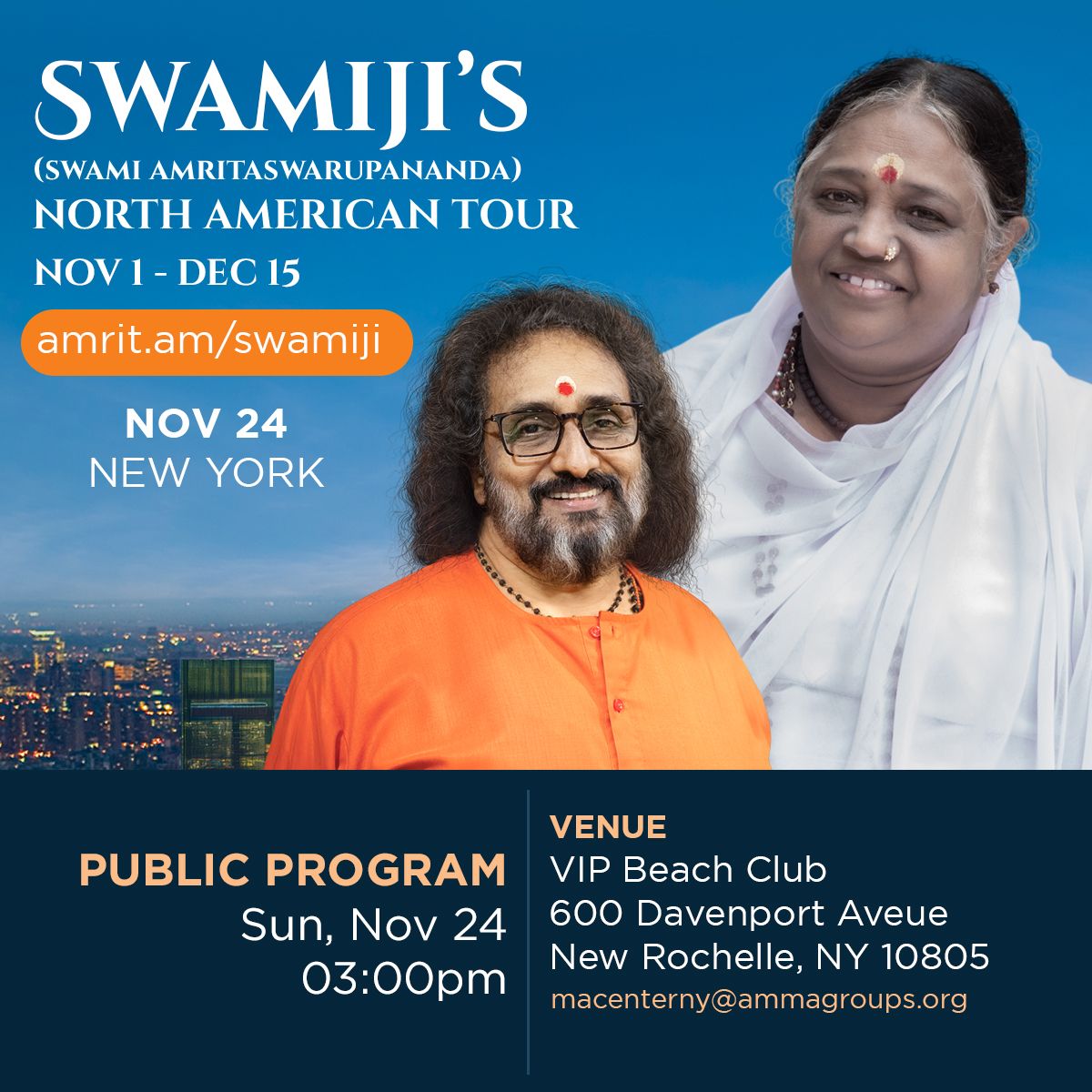 Swamiji's (Swami Amritaswarupananda) North America Tour