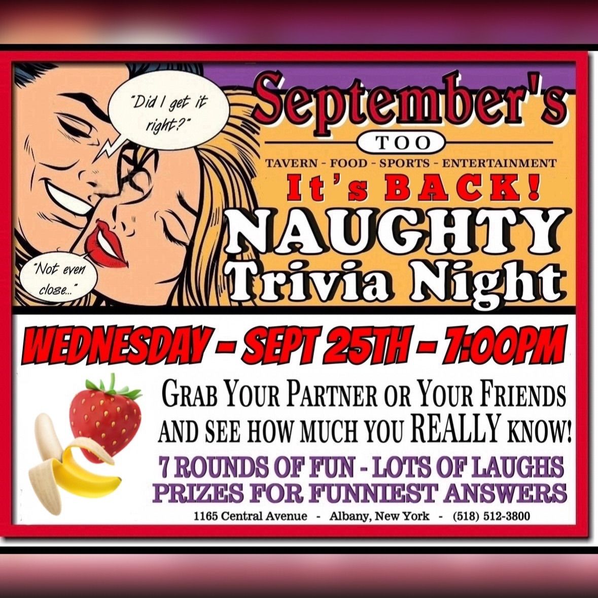 Naughty Trivia RETURNS to September\u2019s Too!