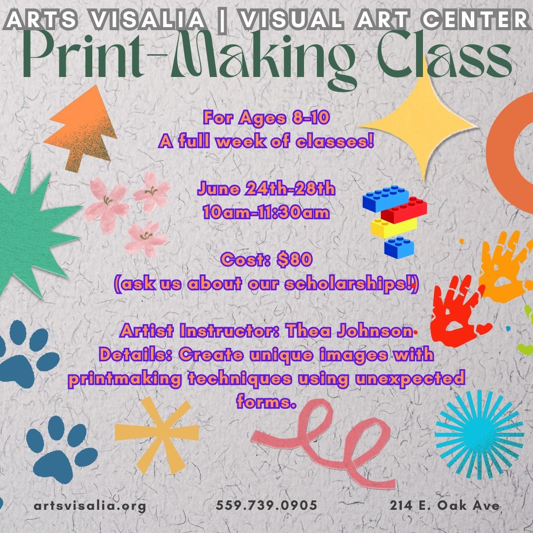 Print-making class for ages 8-10