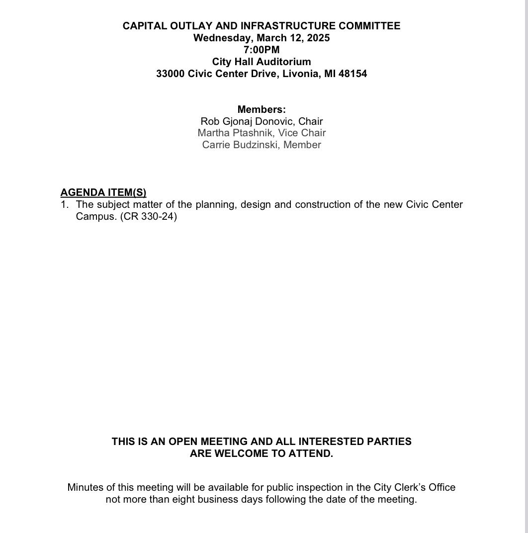 Capital Outlay & Infrastructure Committee Meeting