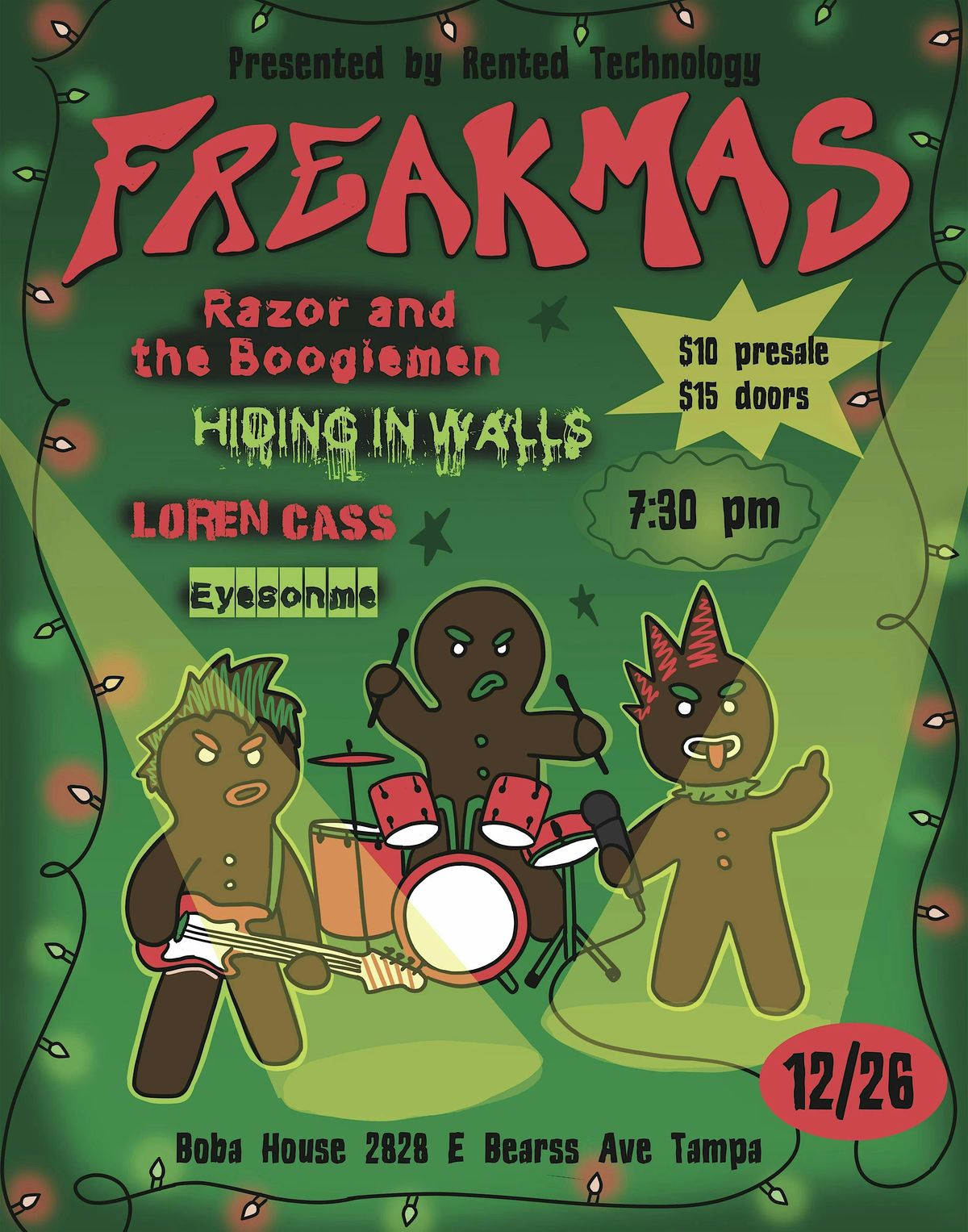 FREAKMAS (Razor and the Boogeymen, Hiding in Walls, Loren Cass, eyesonme)