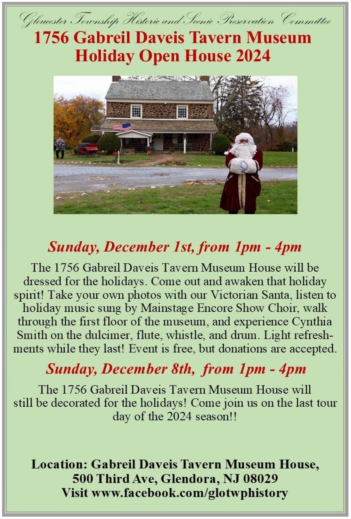 Holiday Open House: Gabriel Daveis Tavern