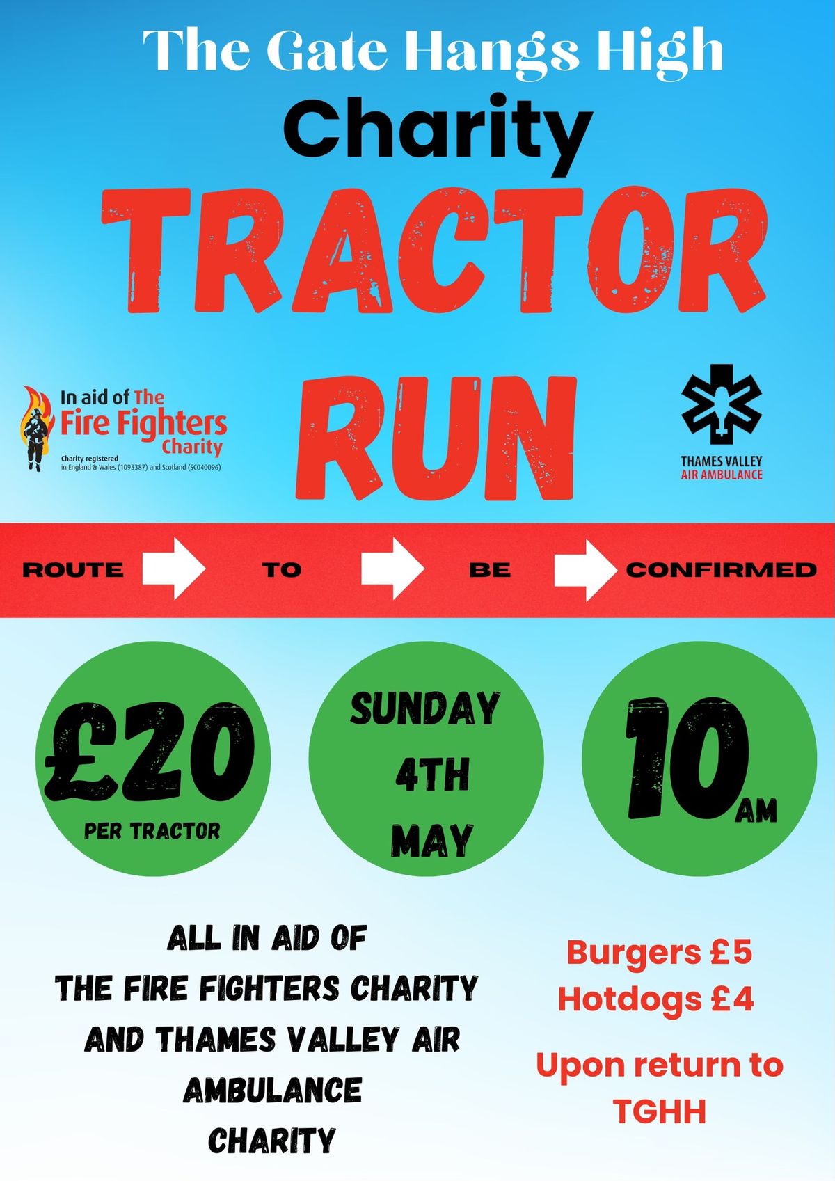 Charity Tractor Run, Sunday 4th May \ud83d\ude9c