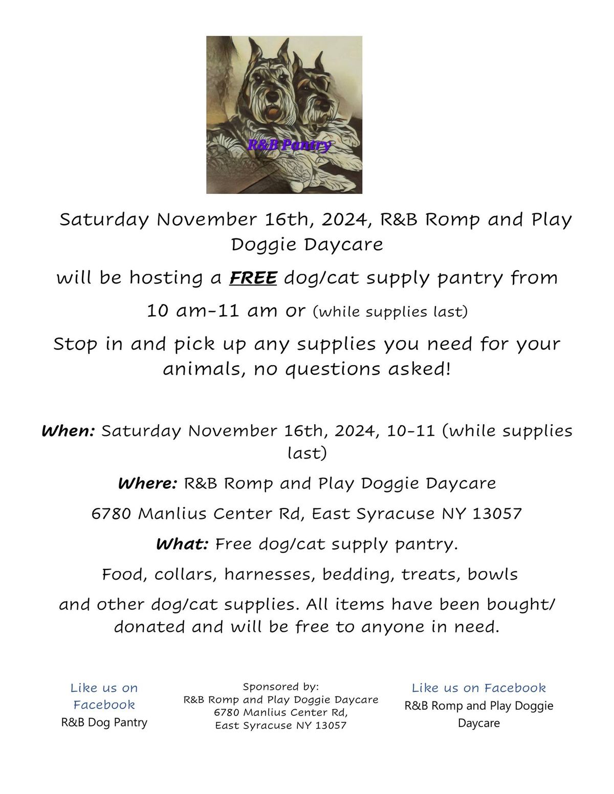 Free Dog\/Cat Supply Pantry