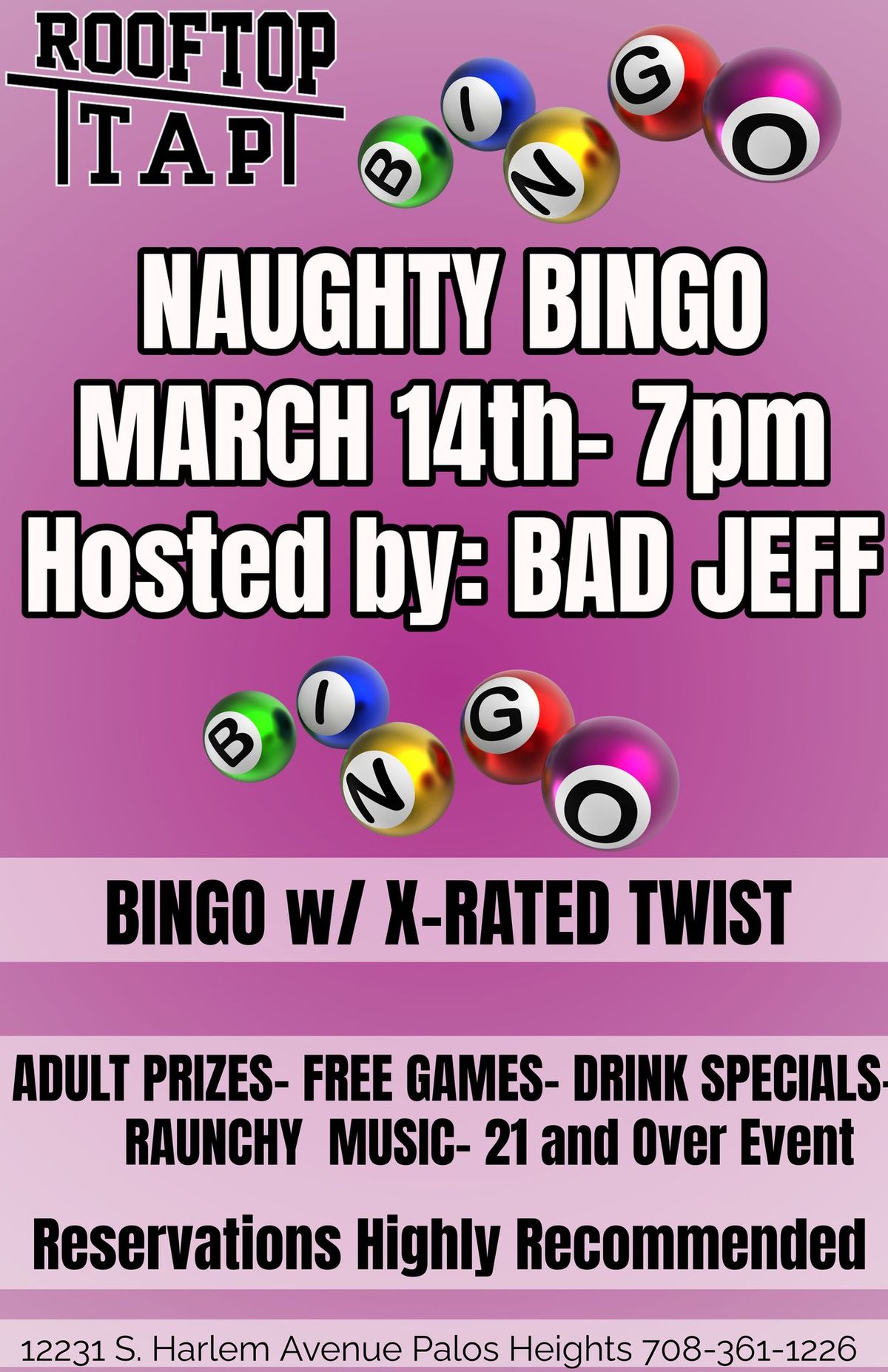 Naughty Bingo at Rooftop Tap