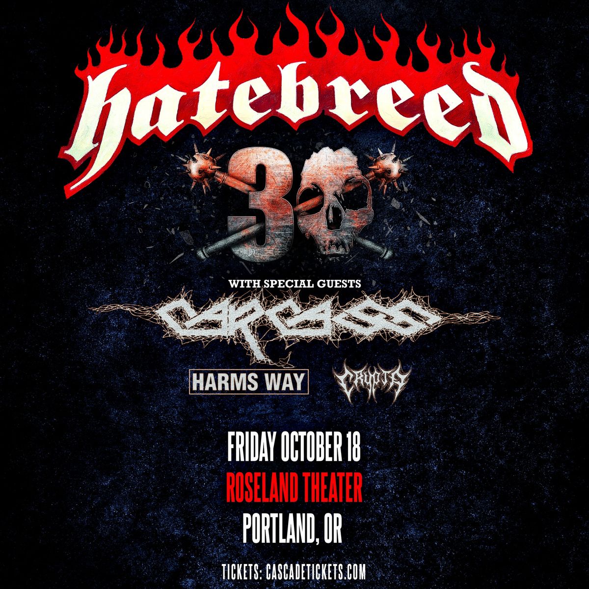 Hatebreed: 30th Anniversary Tour - Roseland Theater - Portland, OR