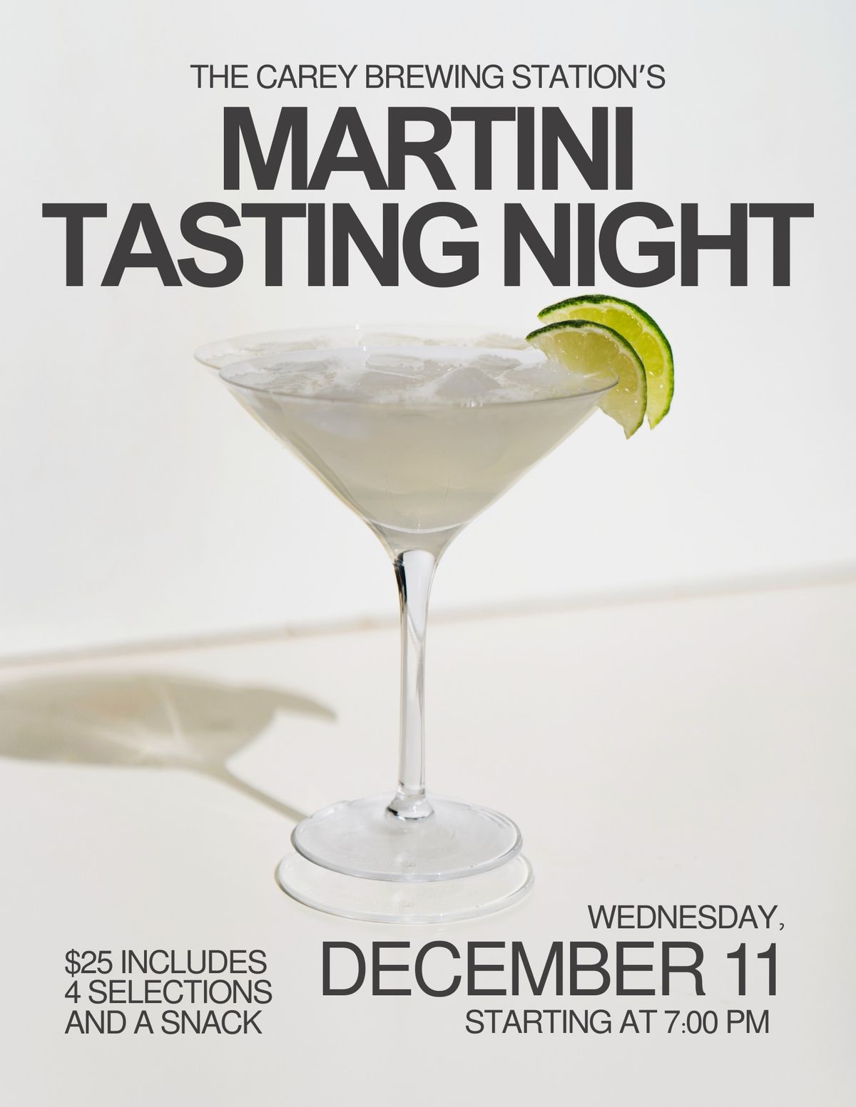 Martini Tasting Night in the Taproom