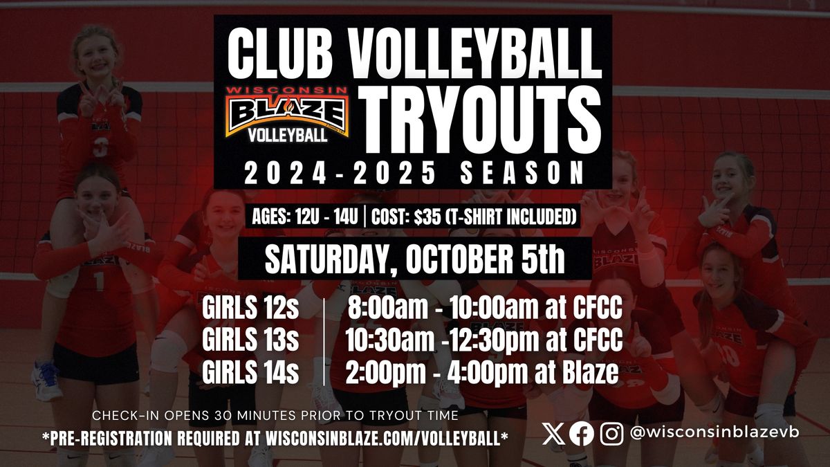 14s Volleyball 2024-2025 Season Tryouts 