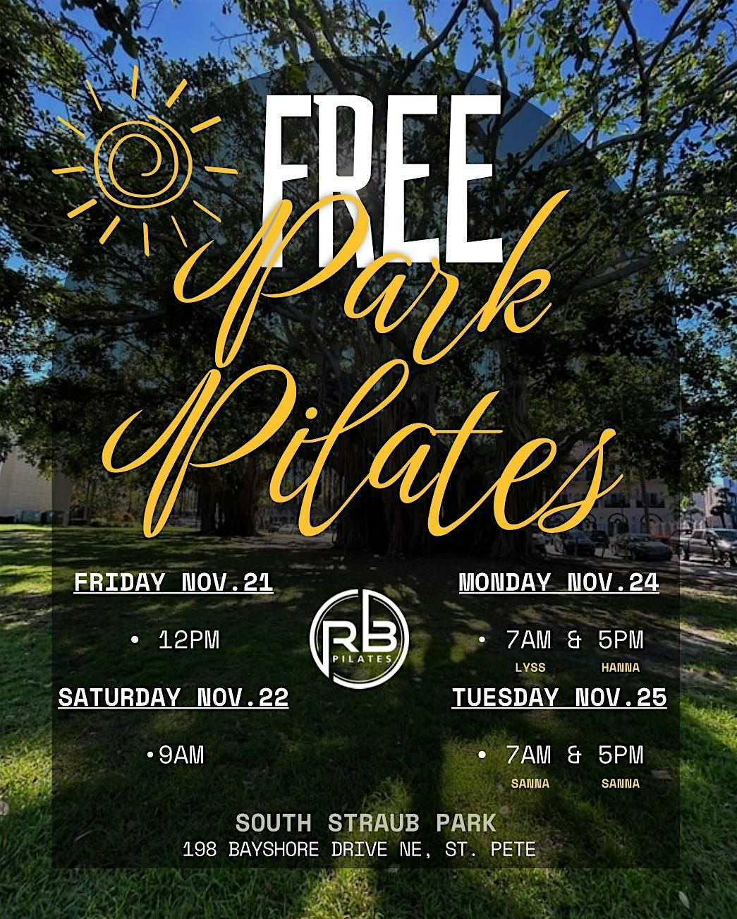 FREE Park Pilates (Monday Nov. 24) : Rare Body Studio