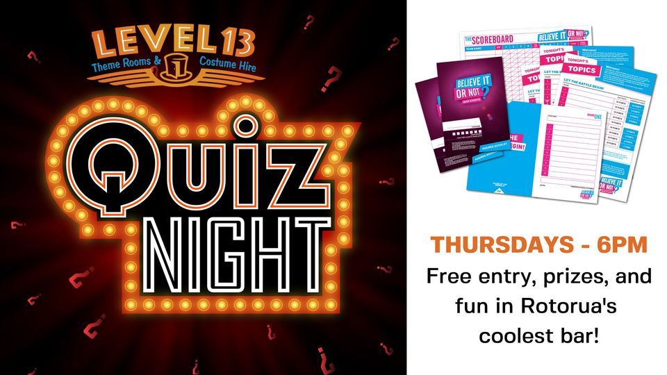 Thursday Quiz Nights at Level 13!