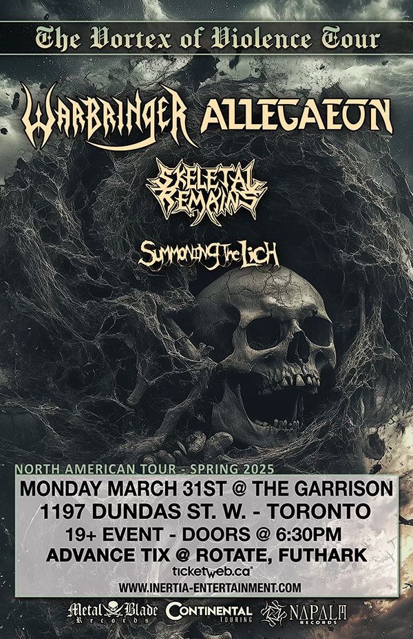 The Vortex Of Violence Tour - Warbringer & Allegaeon w\/ Skeletal Remains, Summoning the Lich