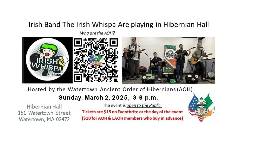 Irish Whispa Playing at Hibernian Hall