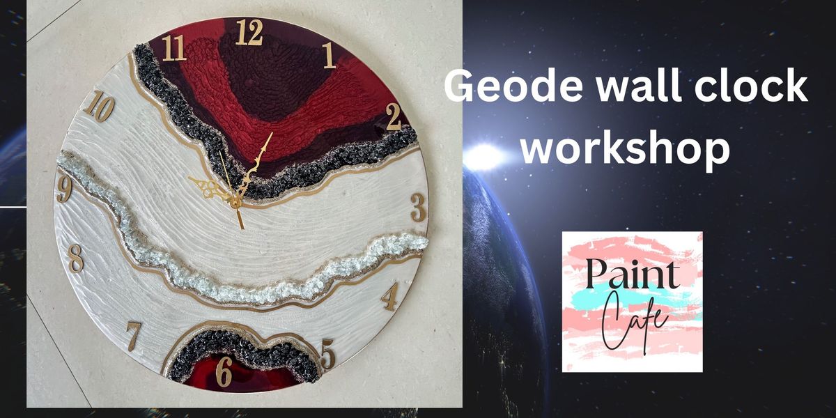 Geode Epoxy resin clock workshop on 15 inch