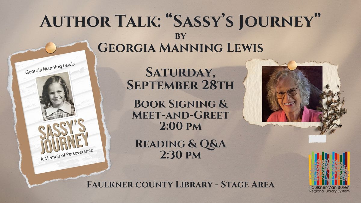 Author Talk: "Sassy's Journey" by Georgia Manning Lewis