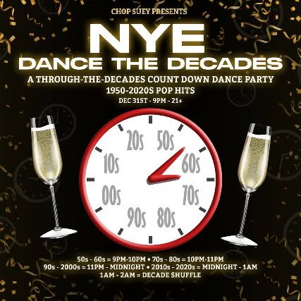 NYE: DANCE THE DECADES!