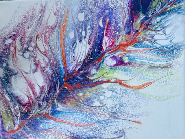 Paint Pouring - The Feather 