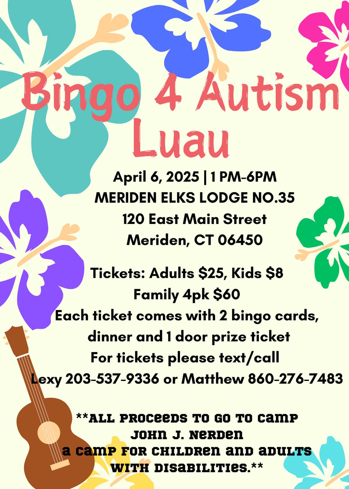 Bingo 4 Autism Luau