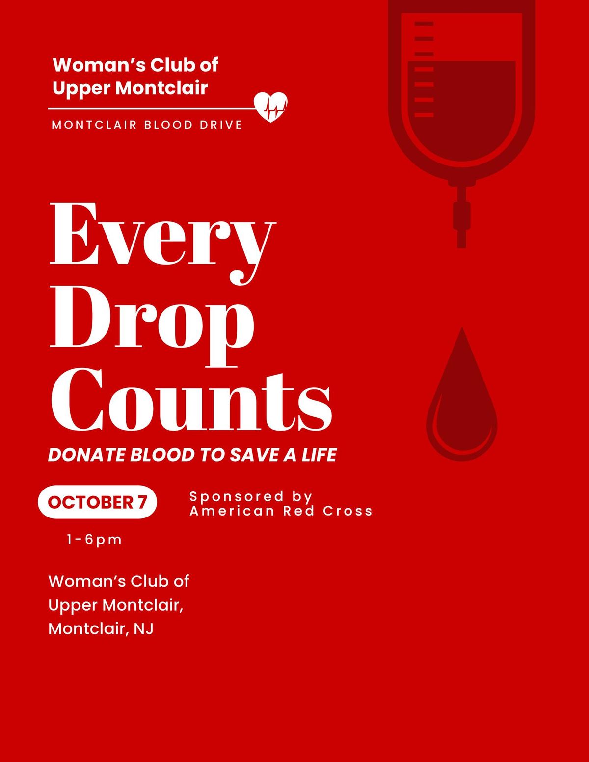 Blood Drive- Woman's Club of Upper Montclair