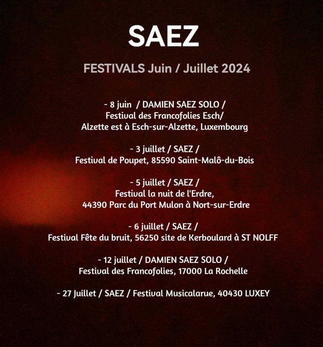SAEZ - Festival de Poupet - Saint-Malo-du-Bois (85)