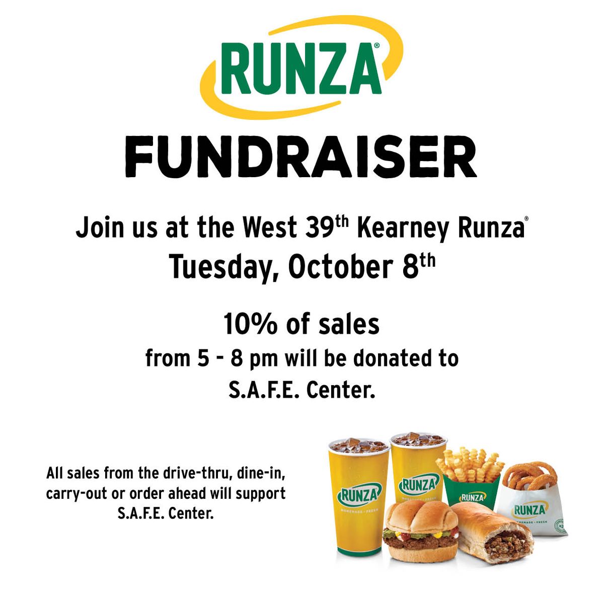 Runza Fundraiser for The S.A.F.E. Center