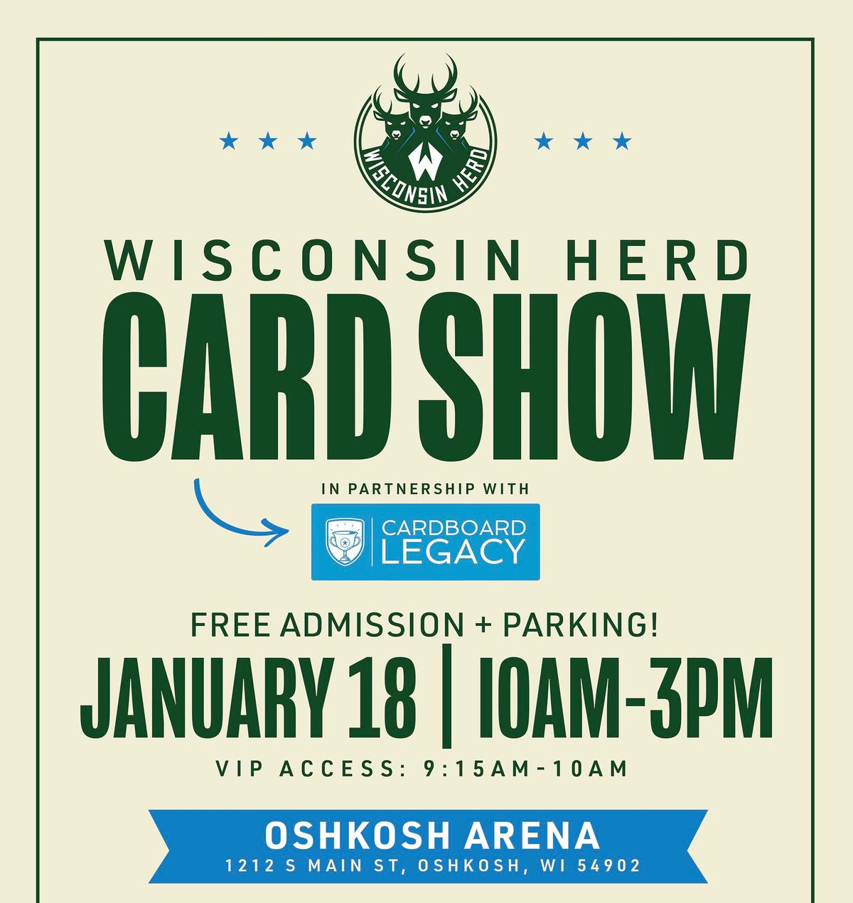 3rd Annual Wisconsin Herd Card Show in Partnership with Cardboard Legacy