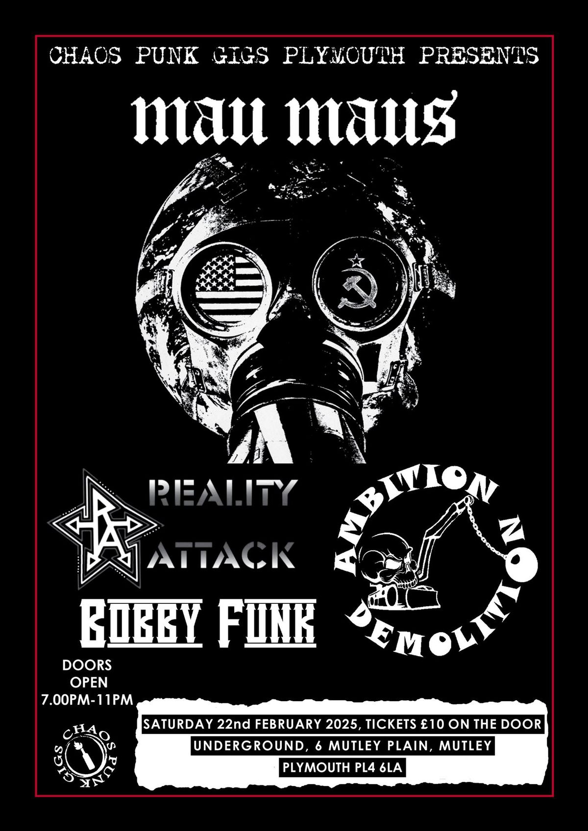 Plymouth-Mau Maus...Reality Attack...Bobby Funk...Ambition Demolition